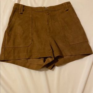 Suede high waisted shorts
